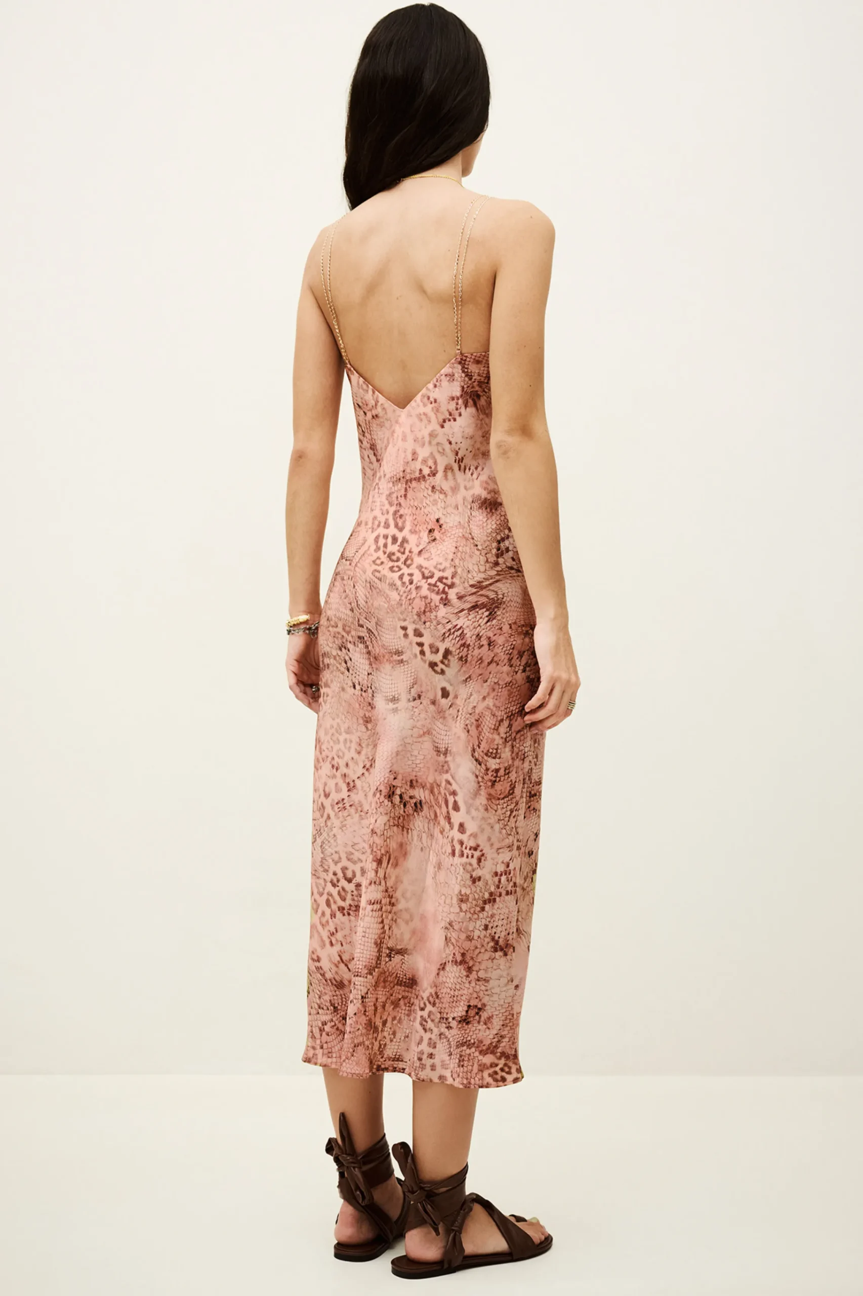 Ba&Sh CATELINA robe midi bretelles ROSE Clearance