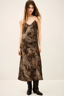 Ba&Sh CATELINA robe midi bretelles VERT Sale