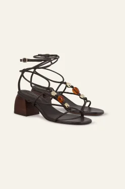 Ba&Sh CAYA sandales talons cuir MARRON Hot