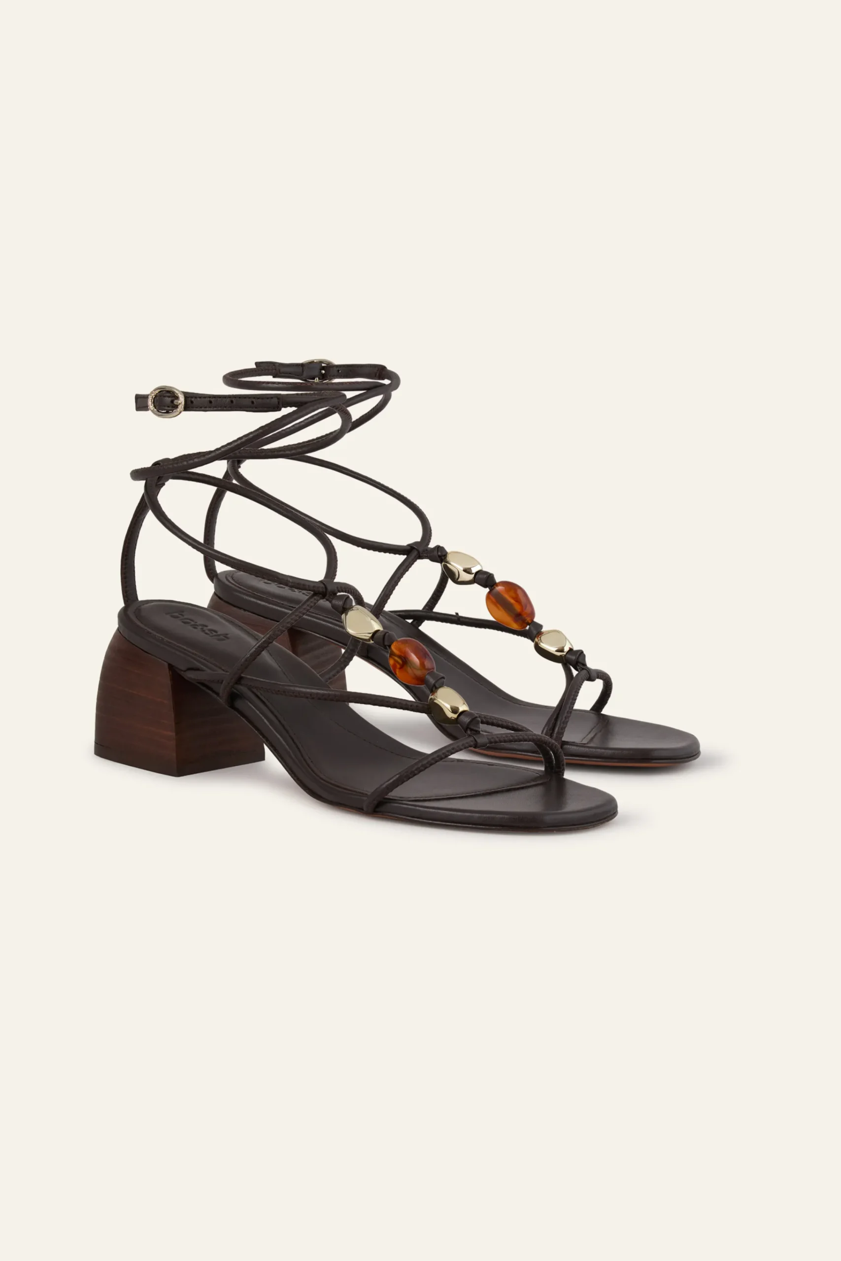 Ba&Sh CAYA sandales talons cuir MARRON Hot