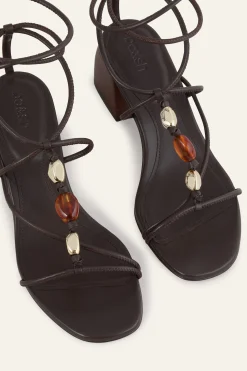 Ba&Sh CAYA sandales talons cuir MARRON Hot