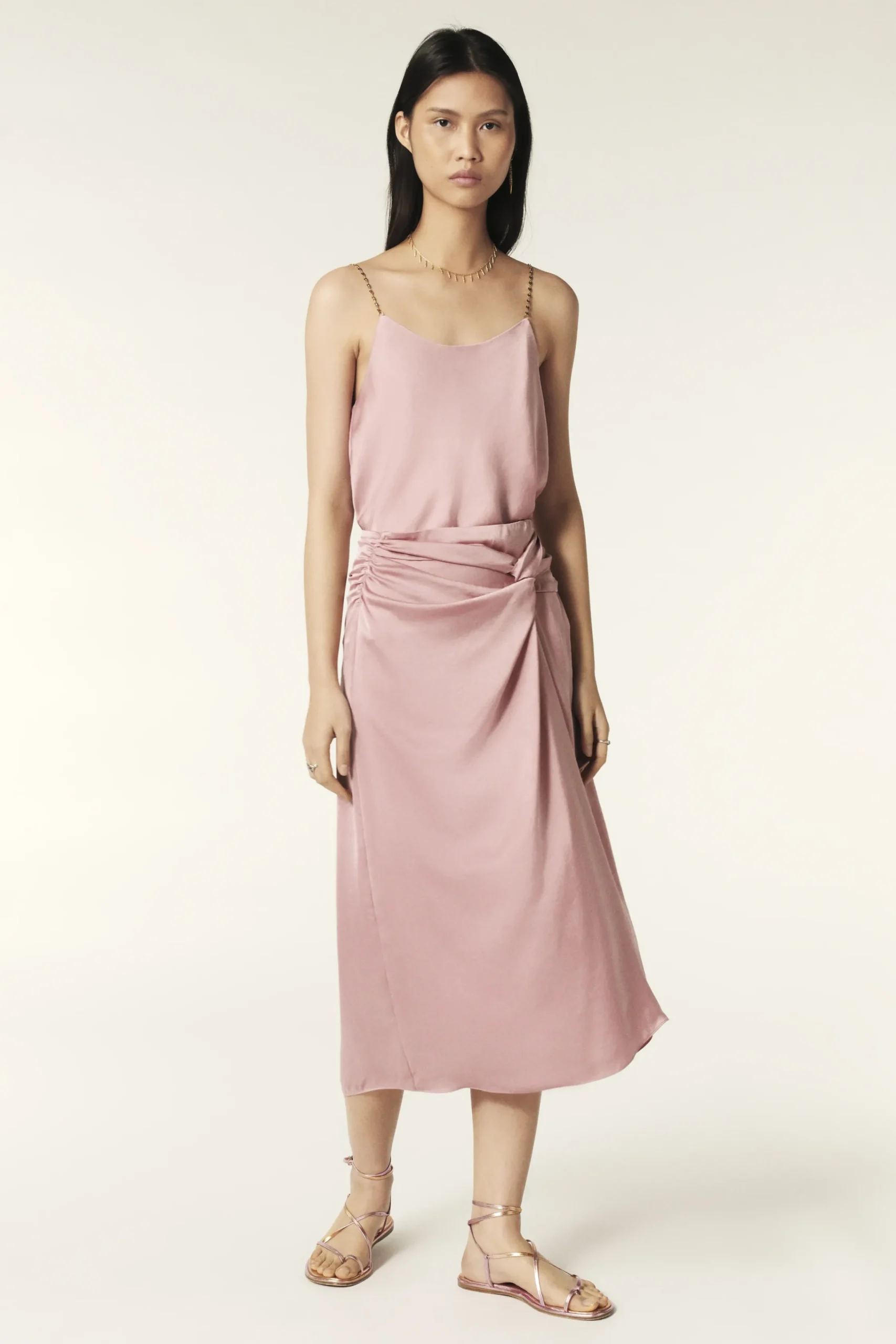 Ba&Sh CELLY jupe midi ROSE Hot
