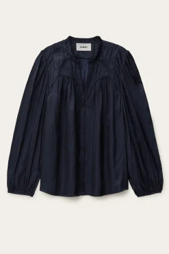 Ba&Sh CESIRA blouse manches bouffantes BLEU