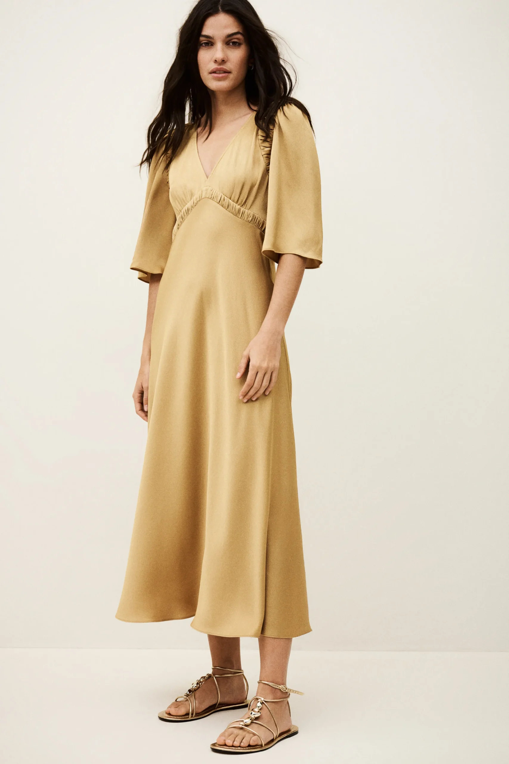 Ba&Sh CHARLOTTE robe midi MARRON Clearance