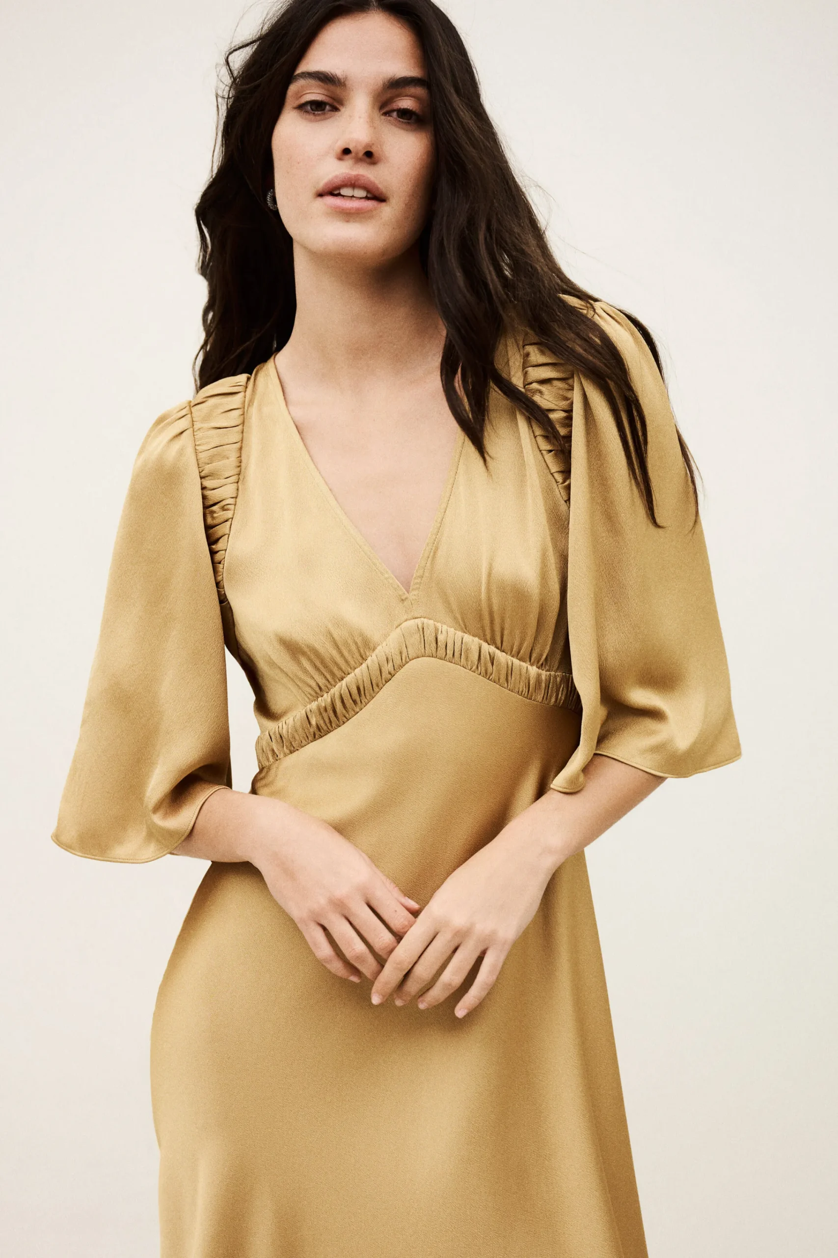 Ba&Sh CHARLOTTE robe midi MARRON Clearance