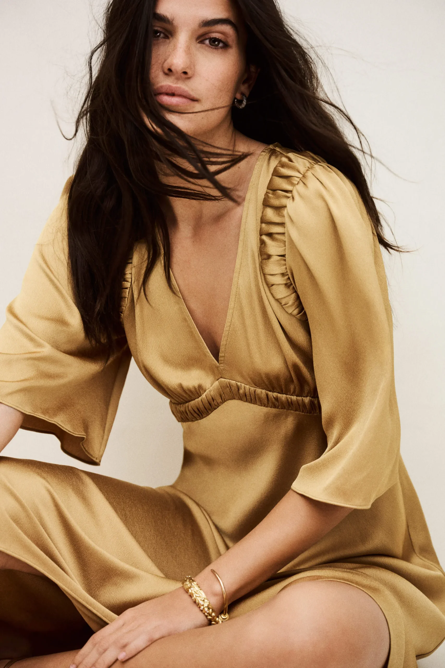 Ba&Sh CHARLOTTE robe midi MARRON Clearance