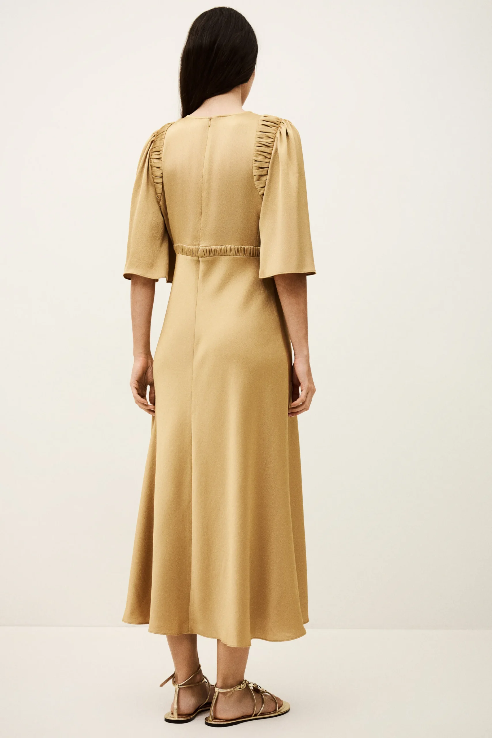 Ba&Sh CHARLOTTE robe midi MARRON Clearance