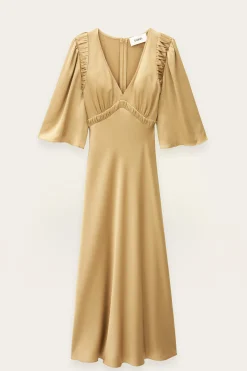 Ba&Sh CHARLOTTE robe midi MARRON Clearance
