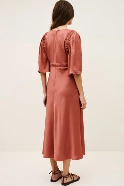 Ba&Sh CHARLOTTE robe midi ROSE Hot