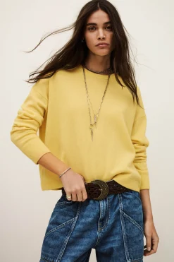 Ba&Sh CHAYA pull cachemire boîte JAUNE Clearance