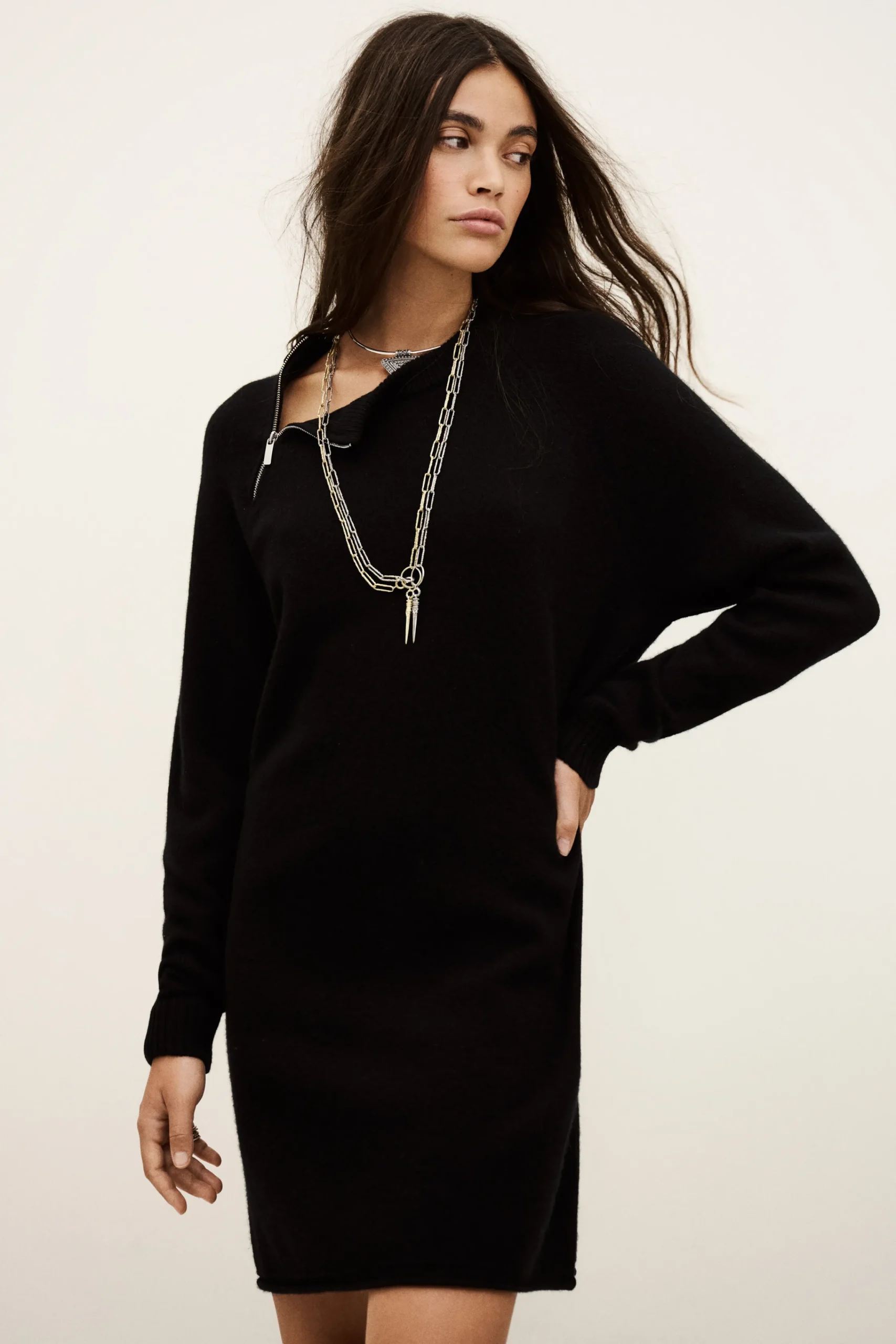 Ba&Sh CHEIMA robe laine courte NOIR Discount
