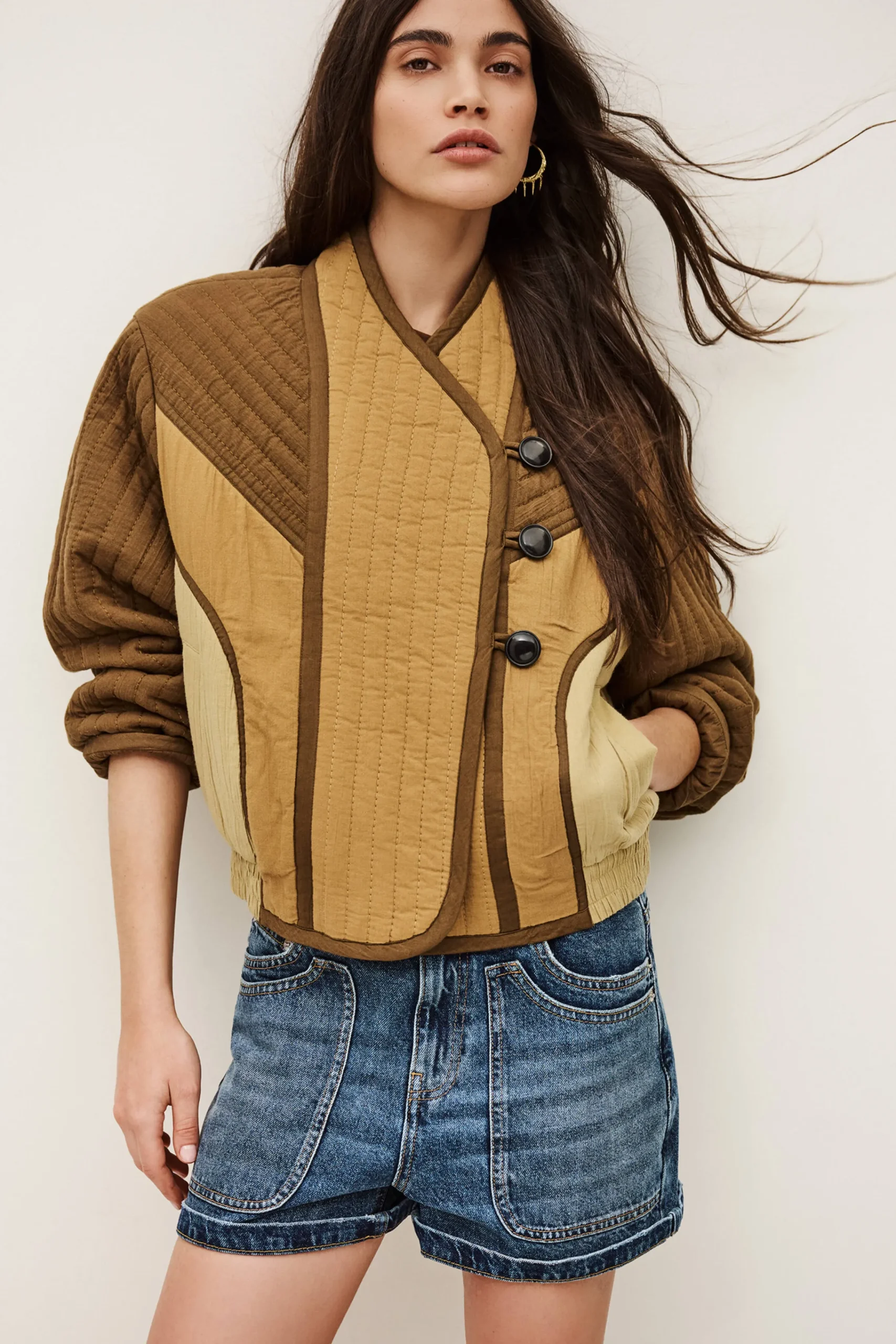 Ba&Sh CISCA veste poches asymétrique MARRON Clearance