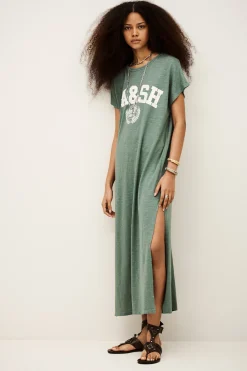Ba&Sh CIVIA robe t-shirt VERT