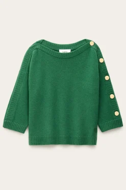 Ba&Sh CLASSY pull cachemire bateau VERT Outlet