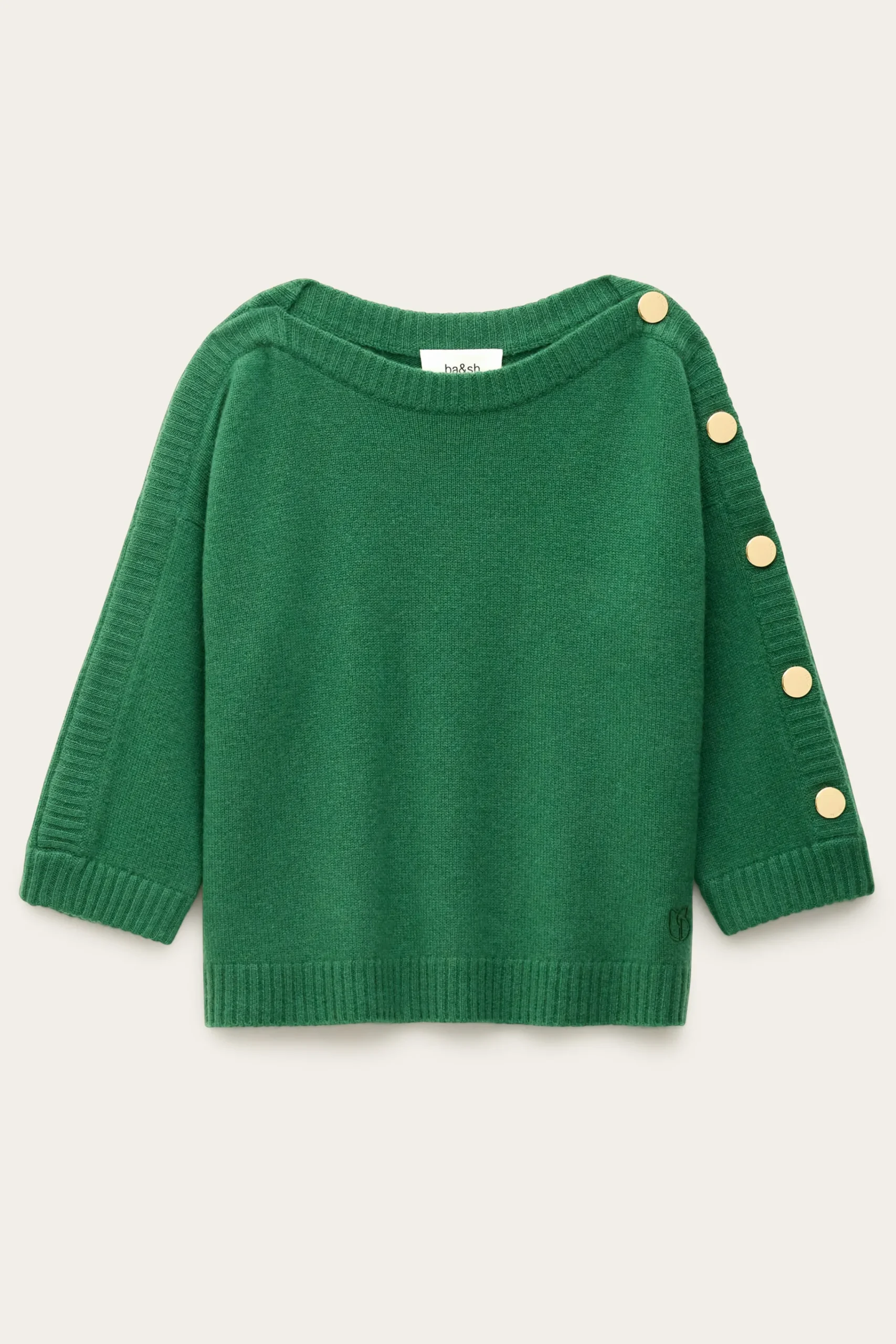 Ba&Sh CLASSY pull cachemire bateau VERT Outlet