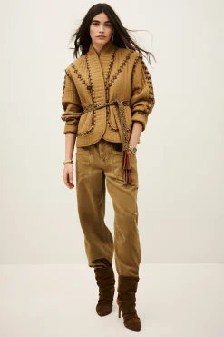 Ba&Sh COCOON veste matelassée brodée MARRON
