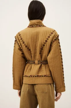 Ba&Sh COCOON veste matelassée brodée MARRON