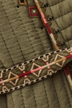 Ba&Sh COCOON veste matelassée brodée VERT Best