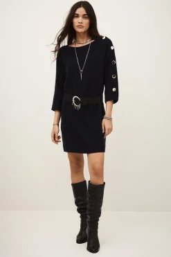 Ba&Sh COLEEN robe pull cachemire BLEU