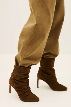 Ba&Sh COLIVIA bottines talons daim MARRON New