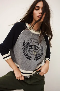 Ba&Sh COLLETTE pull cachemire sport BLEU Sale