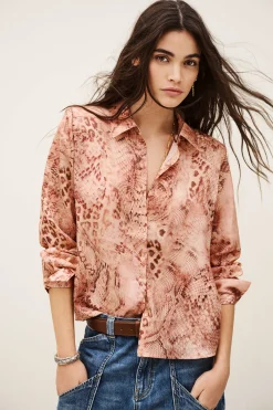 Ba&Sh CORNELIA chemise épaulée imprimée ROSE Outlet
