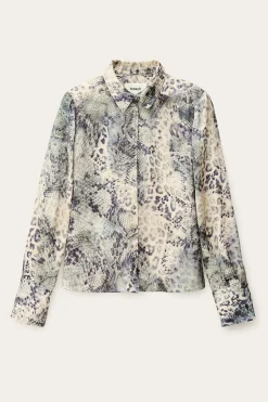 Ba&Sh CORNELIA chemise épaulée imprimée BLEU