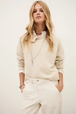 Ba&Sh CORVY pull croppé BEIGE Sale