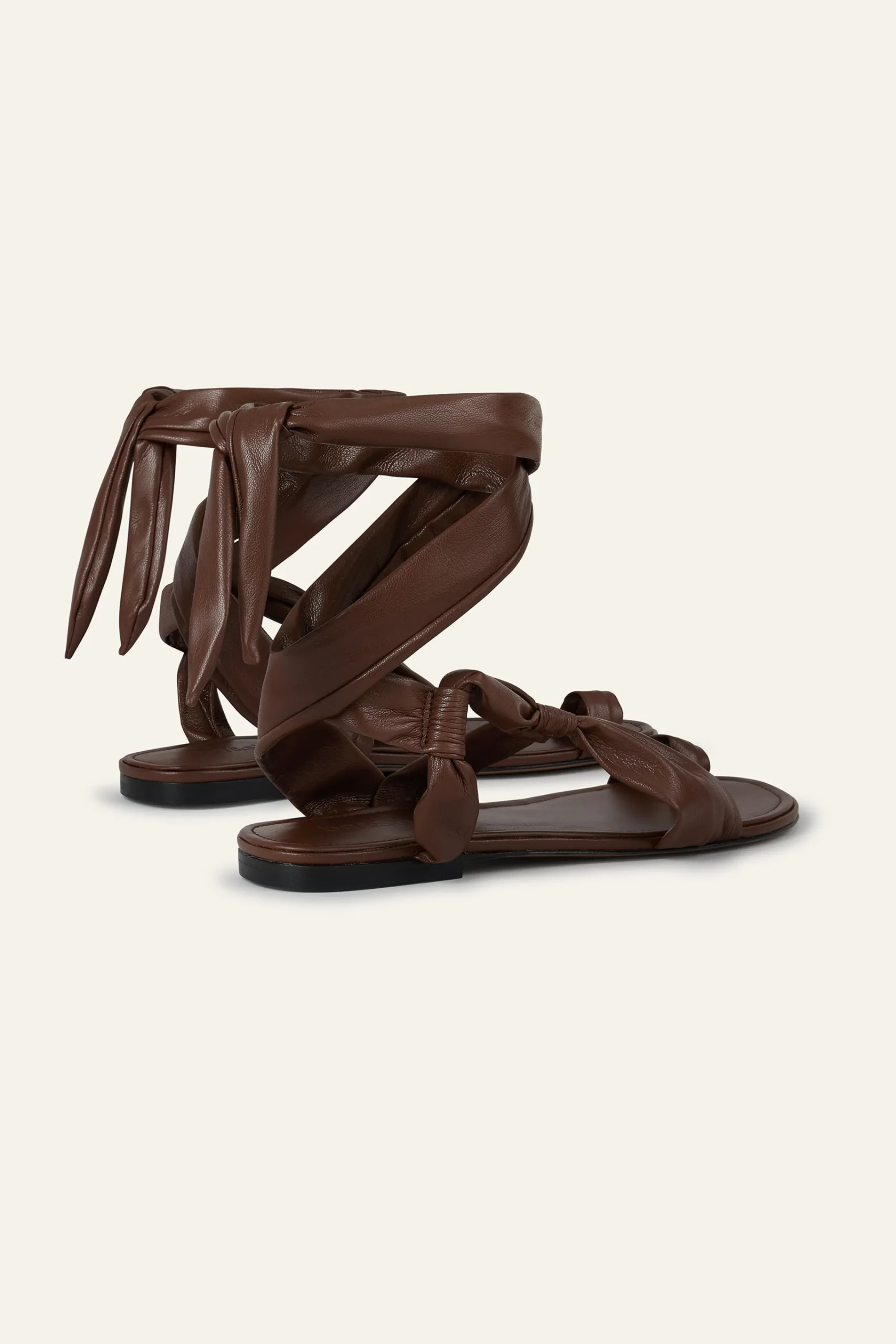Ba&Sh COVILLA sandales plates nouées MARRON Outlet