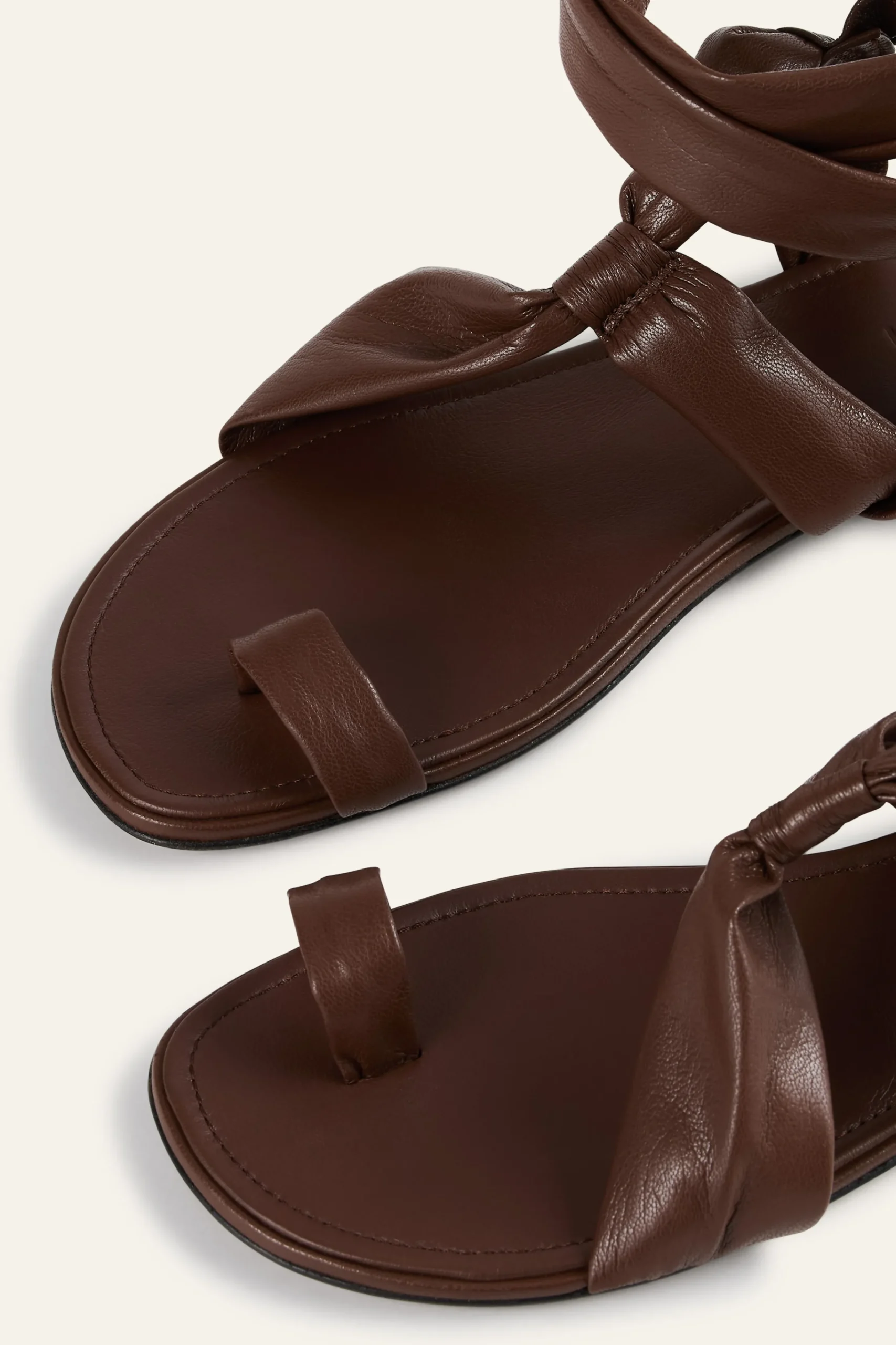 Ba&Sh COVILLA sandales plates nouées MARRON Outlet