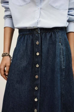 Ba&Sh COWIE jupe midi denim BLEU Outlet