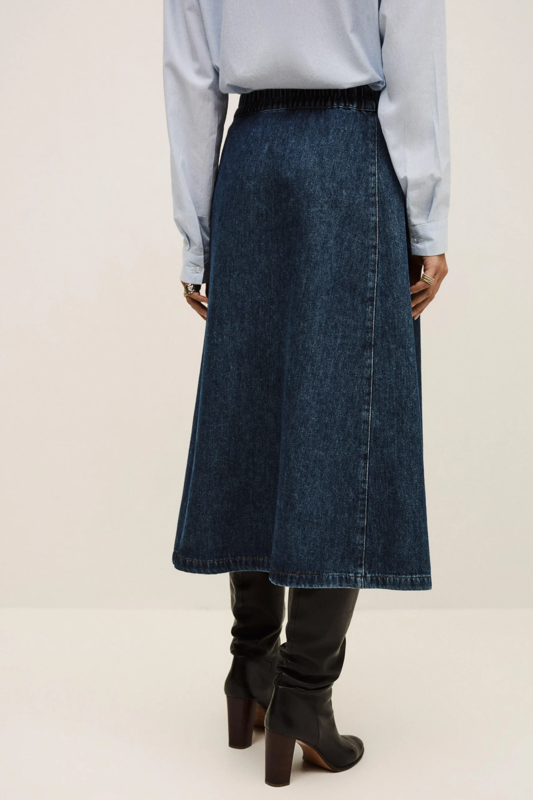 Ba&Sh COWIE jupe midi denim BLEU Outlet