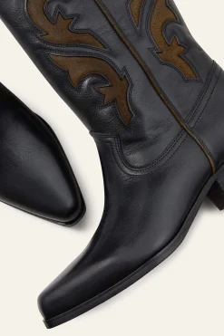 Ba&Sh CURTIS bottes santiags cuir NOIR Discount