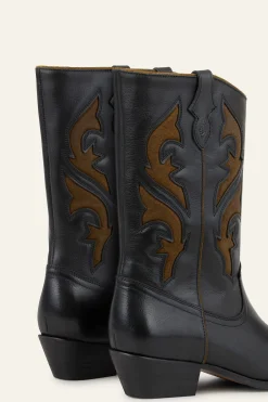 Ba&Sh CURTIS bottes santiags cuir NOIR Discount