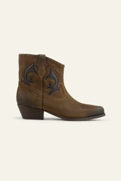 Ba&Sh CURTIS bottines santiags daim MARRON Clearance