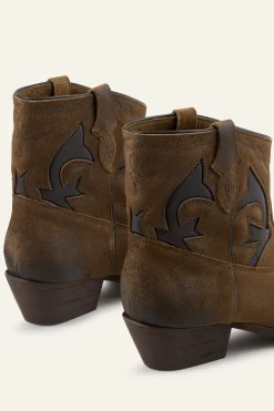 Ba&Sh CURTIS bottines santiags daim MARRON Clearance