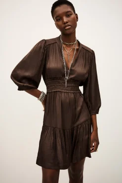 Ba&Sh CYRIALA robe courte MARRON Best