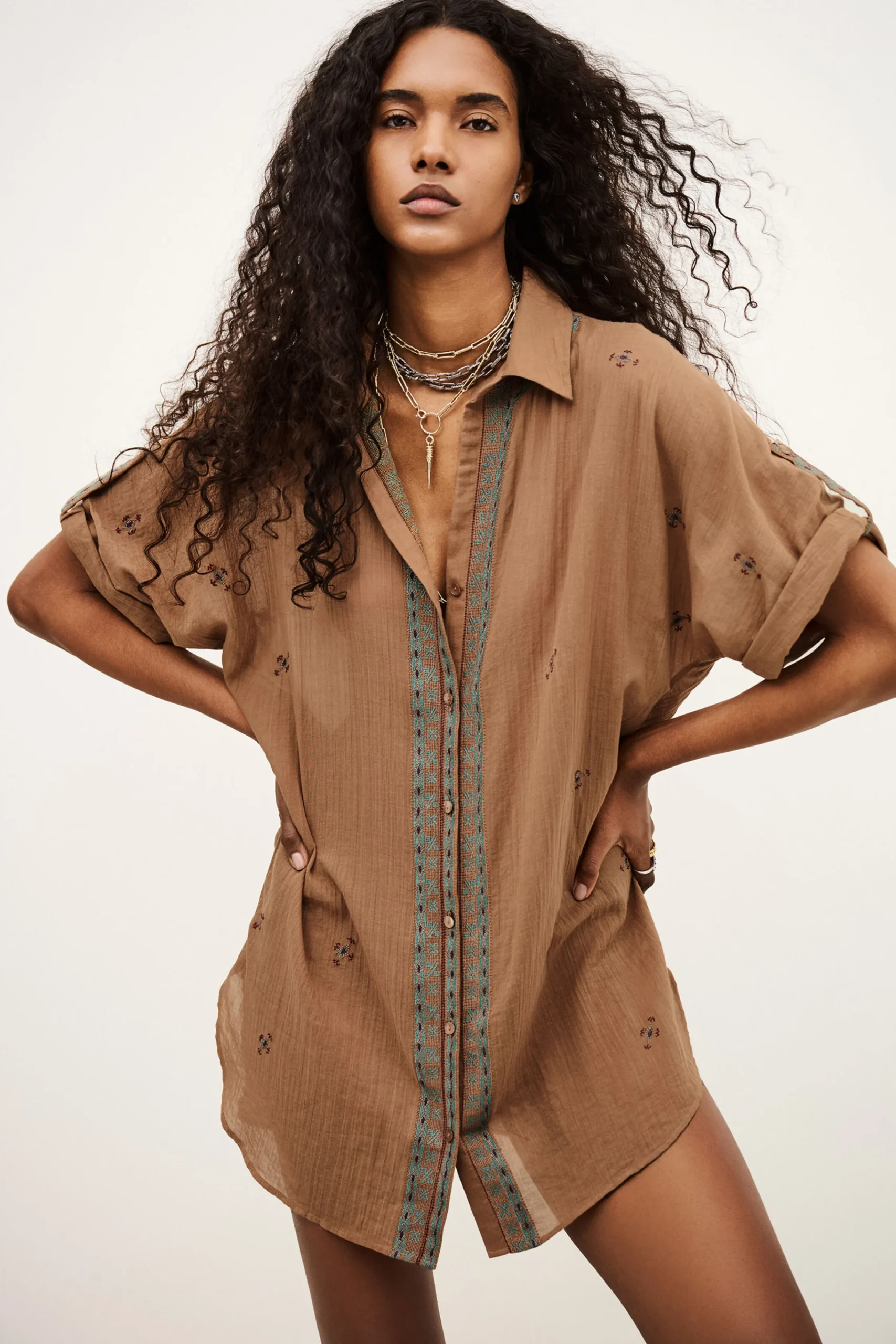 Ba&Sh DAELA chemise brodée BEIGE Online