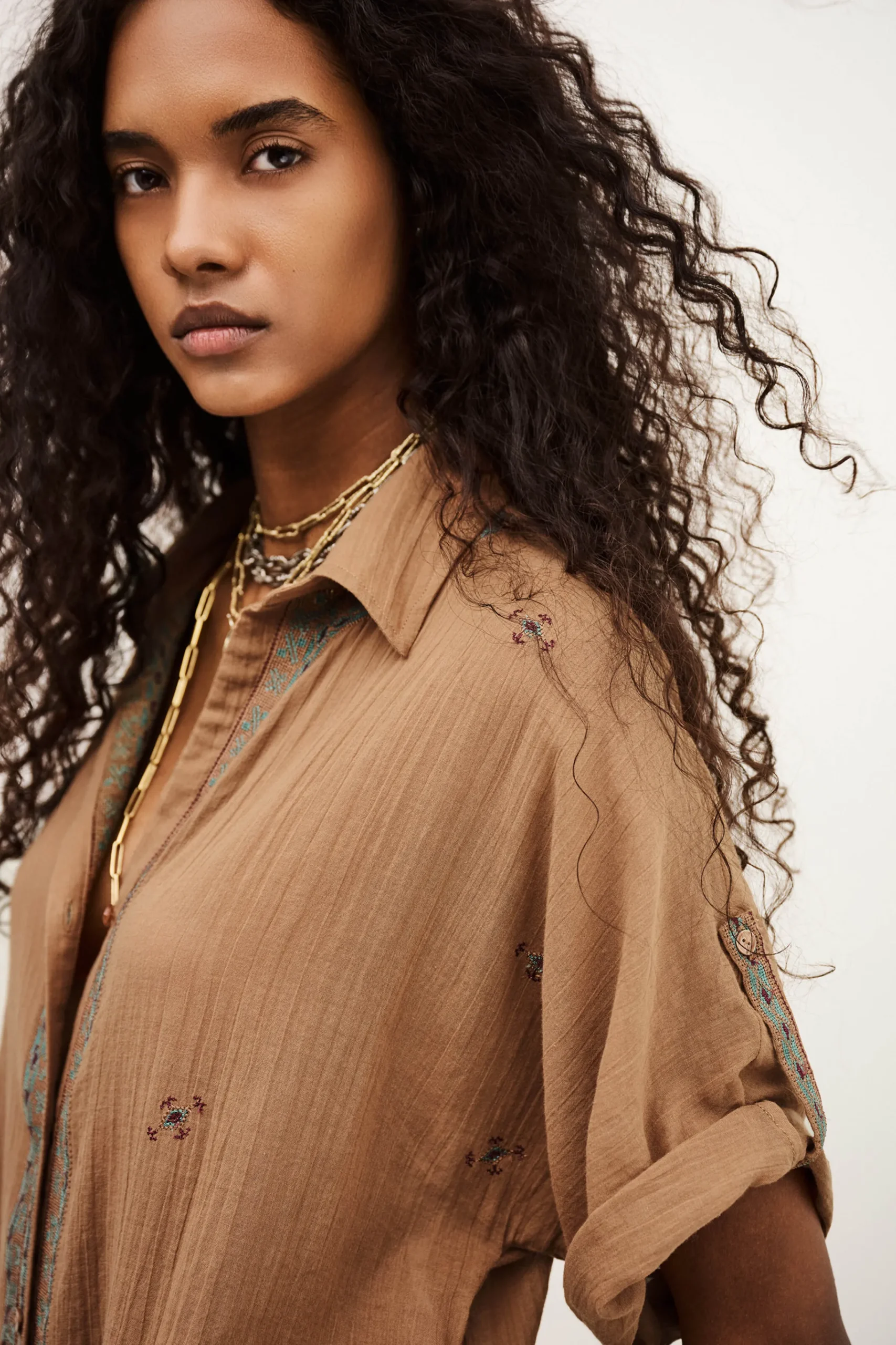 Ba&Sh DAELA chemise brodée BEIGE Online