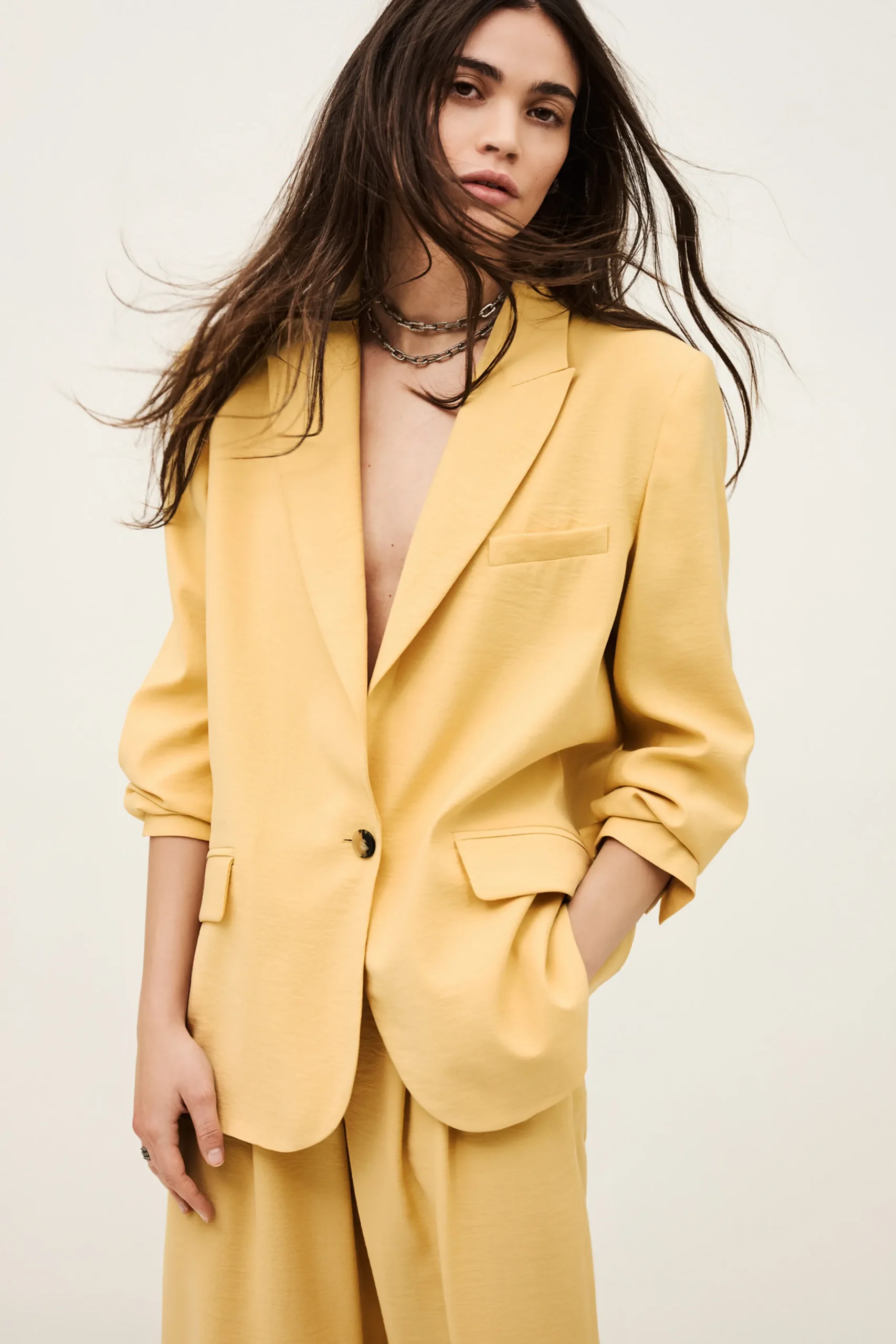 Ba&Sh DALENA veste tailleur JAUNE New