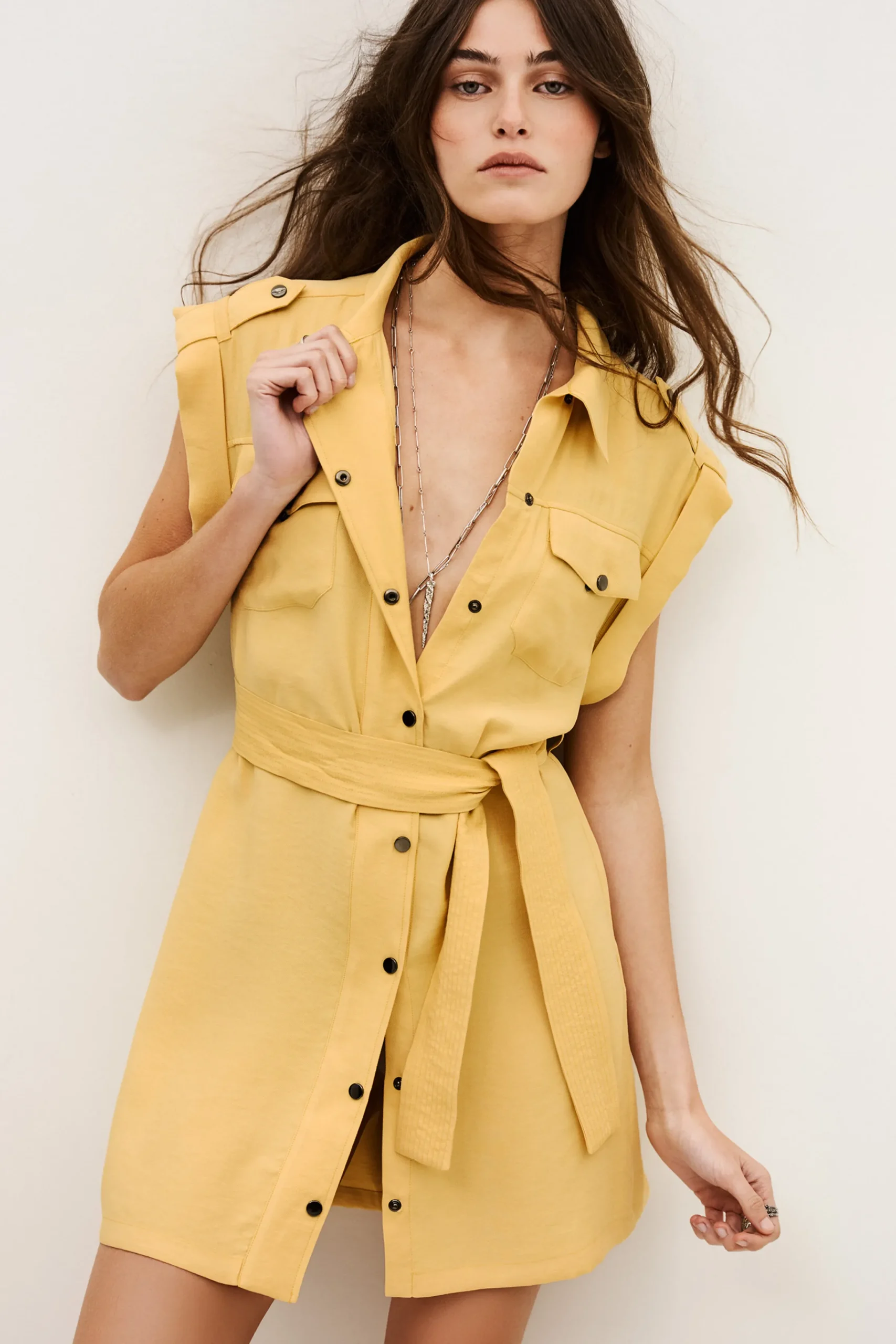 Ba&Sh DIALA robe courte JAUNE Sale