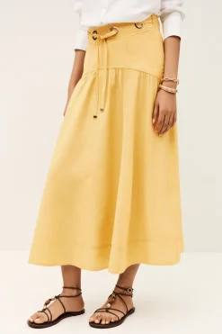 Ba&Sh DONIA jupe midi JAUNE