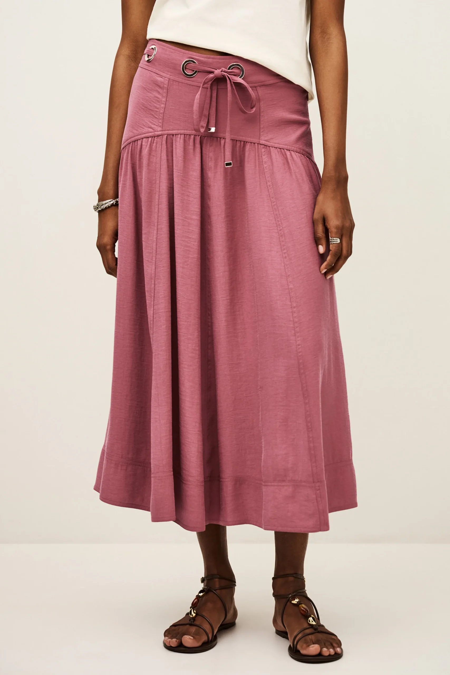 Ba&Sh DONIA jupe midi ROSE Sale
