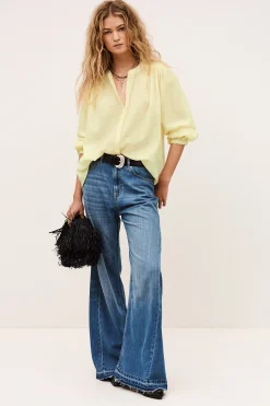 Ba&Sh DUHA blouse oversize coton JAUNE Clearance