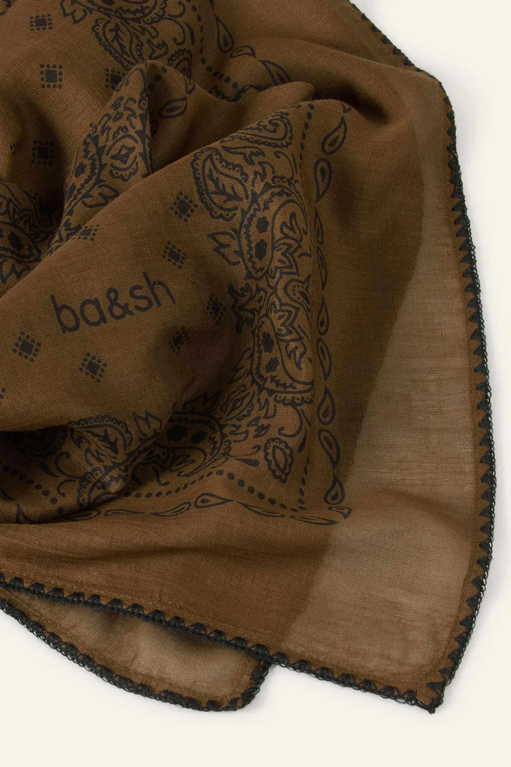 Ba&Sh FARY Foulard imprimé bandana VERT Outlet