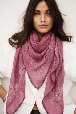 Ba&Sh FARY Foulard imprimé bandana ROSE New