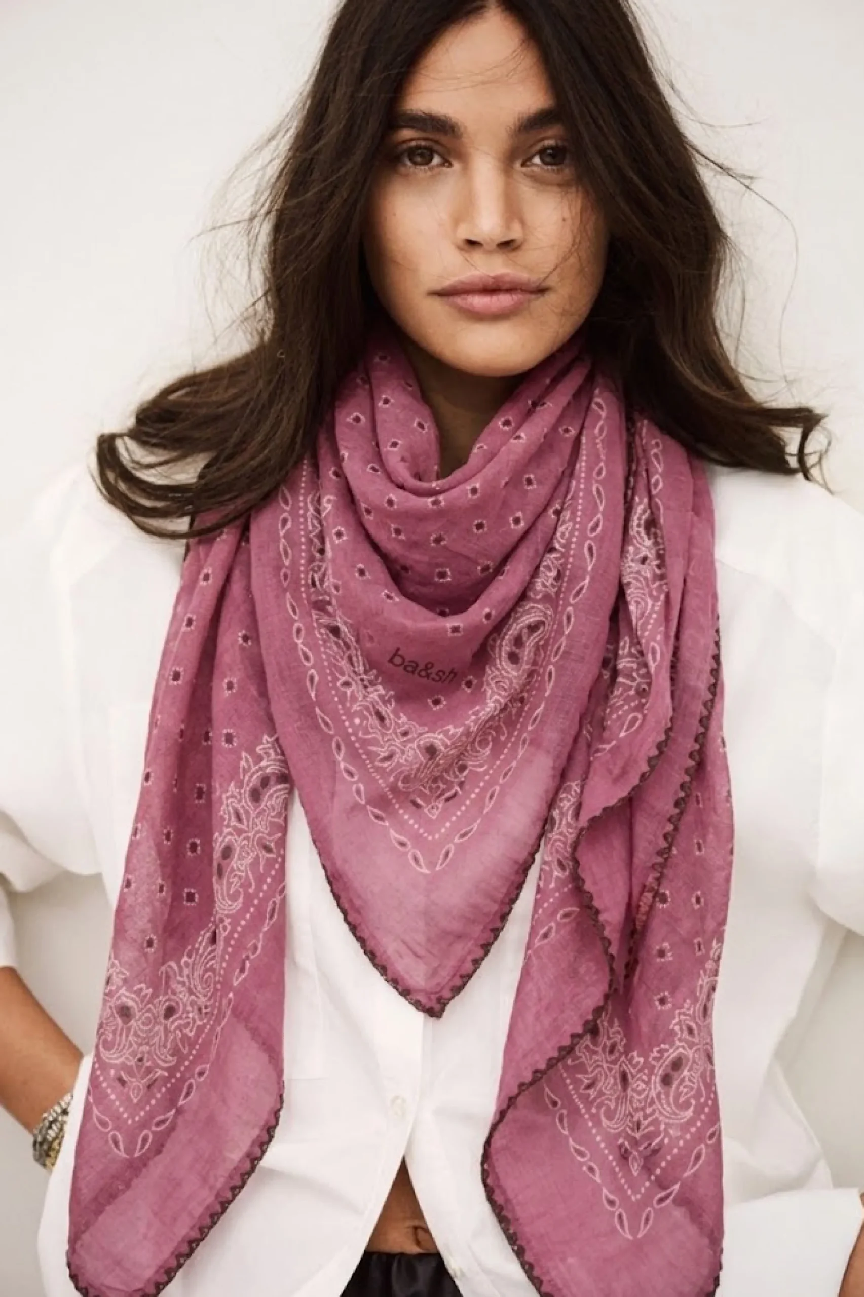 Ba&Sh FARY Foulard imprimé bandana ROSE New
