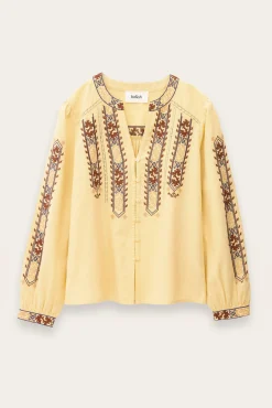 Ba&Sh FAUSTINA blouse brodée manches JAUNE Outlet