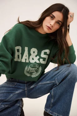 Ba&Sh FENJA sweat-shirt col rond VERT New