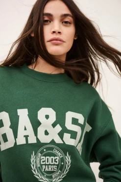 Ba&Sh FENJA sweat-shirt col rond VERT New